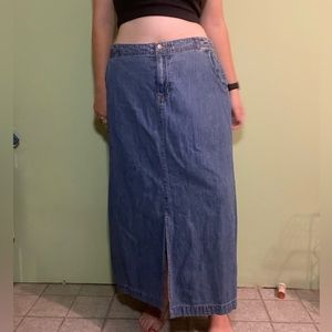 Denim maxi skirt